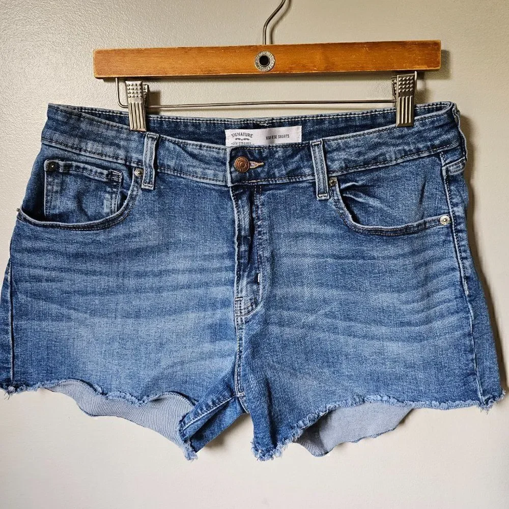 EUC LEVI'S STRAUSS HIGH RISE SHORTS RAW HEM SIZE 12 - W31